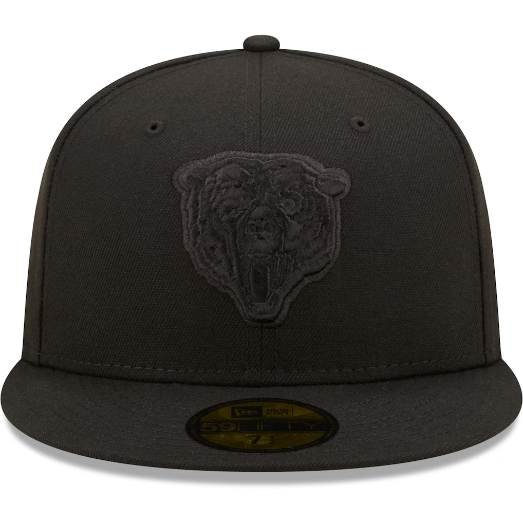 Chicago Bears Primary Logo Tonal Black New Era 59FIFTY Fitted Hat - Pro Jersey Sports