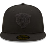 Chicago Bears Primary Logo Tonal Black New Era 59FIFTY Fitted Hat - Pro Jersey Sports