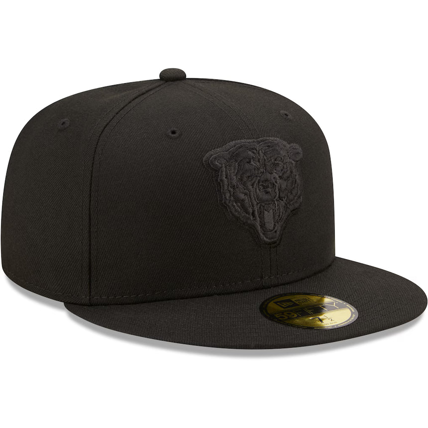 Chicago Bears Primary Logo Tonal Black New Era 59FIFTY Fitted Hat - Pro Jersey Sports