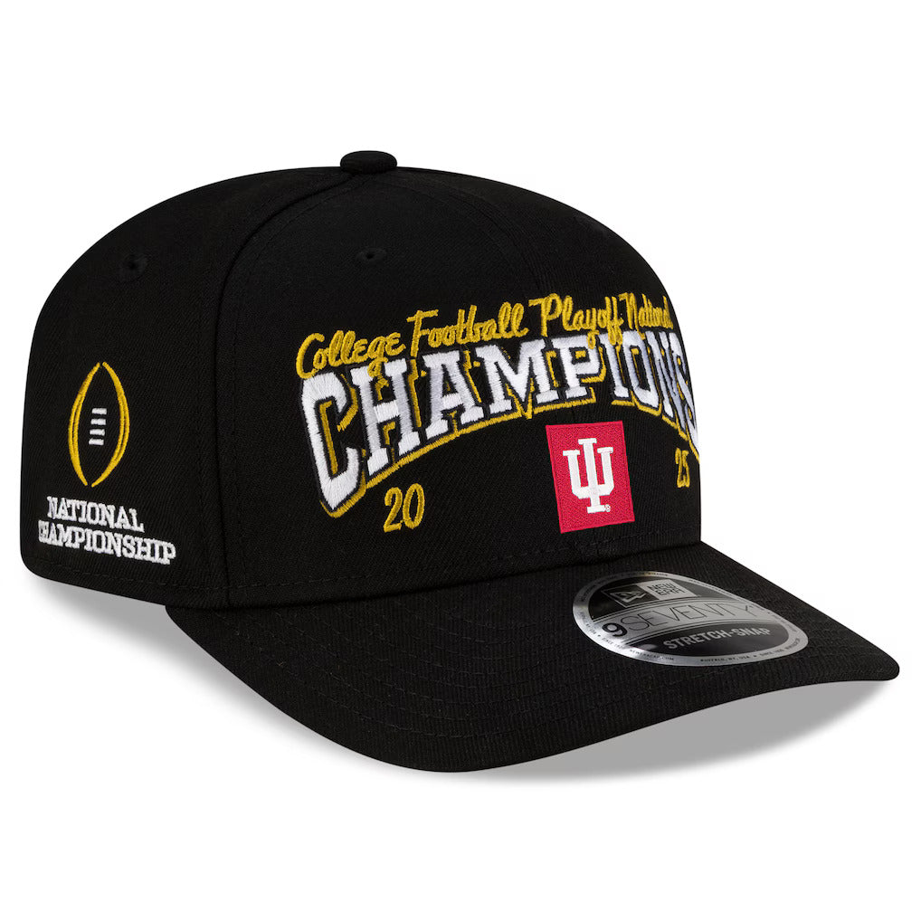 Indiana Hoosiers New Era CFP 2025 National Champions 9SEVENTY Stretch-Snap Hat - Black