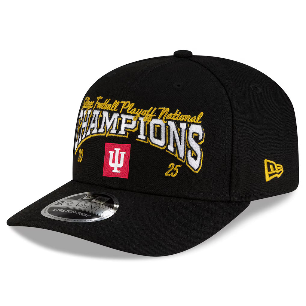 Indiana Hoosiers New Era CFP 2025 National Champions 9SEVENTY Stretch-Snap Hat - Black