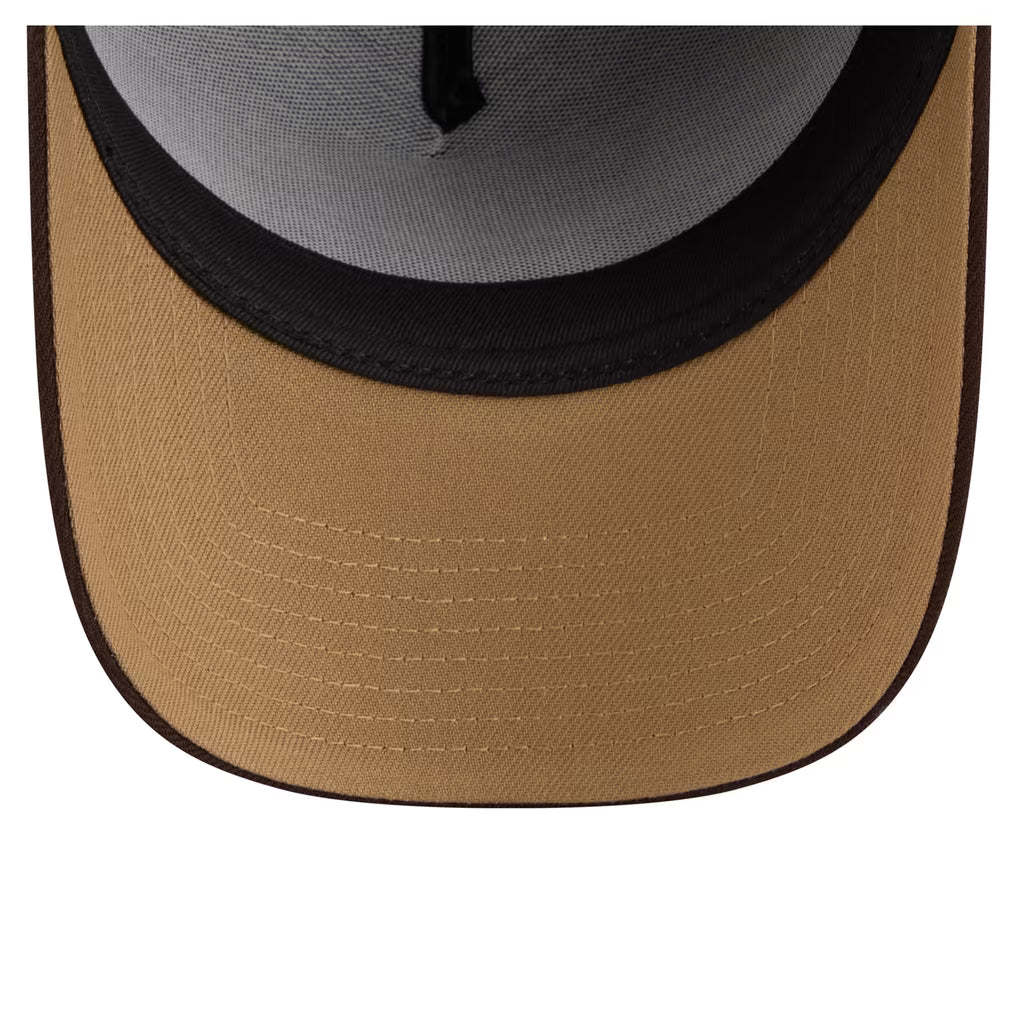 Men's New Era Dark Brown Chicago Bears Burnt Wood A-Frame 9FORTY Adjustable Hat