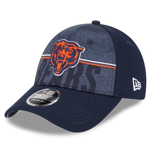 Men's Chicago Bears New Era NFL 2023 Training Camp Navy Alternate Logo 9FORTY Stretch-Snap Adjustable Hat