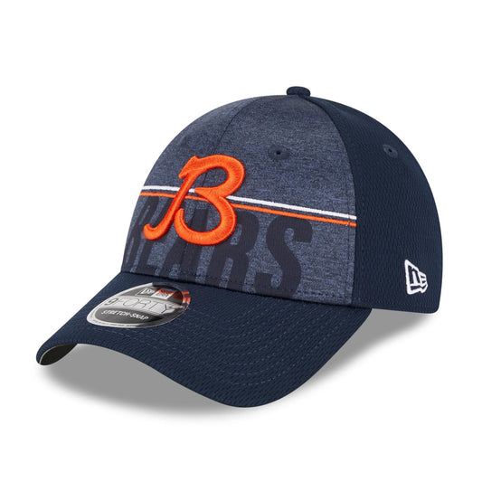 Men's Chicago Bears New Era NFL 2023 Training Camp Navy B Logo 9FORTY Stretch-Snap Adjustable Hat