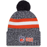 Men's Chicago Bears New Era Navy 2023 Sideline Cuffed Knit Hat With Pom - Pro Jersey Sports