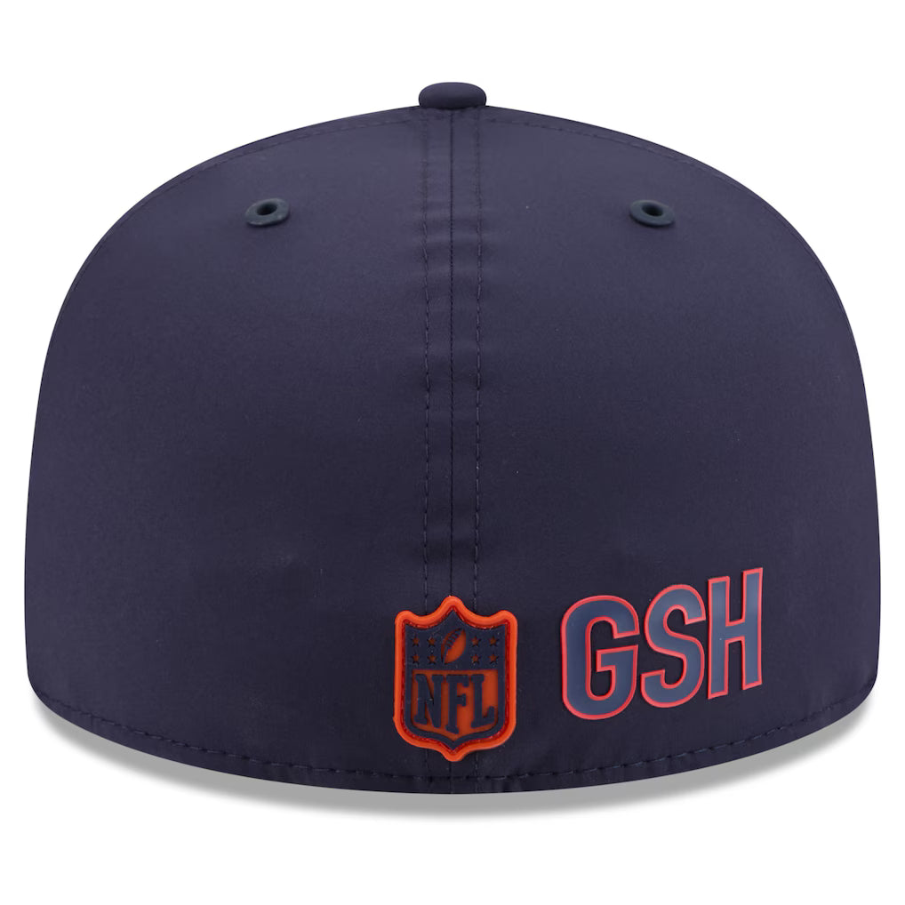 Chicago Bears 2026 NFL Sideline B Logo Performance 59FIFTY Navy Fitted Hat