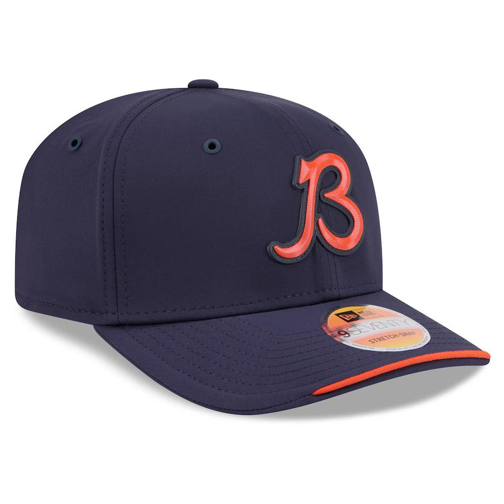 Men's Chicago Bears New Era 2026 NFL Sideline 9SEVENTY Navy 'B' Logo Adjustable Hat