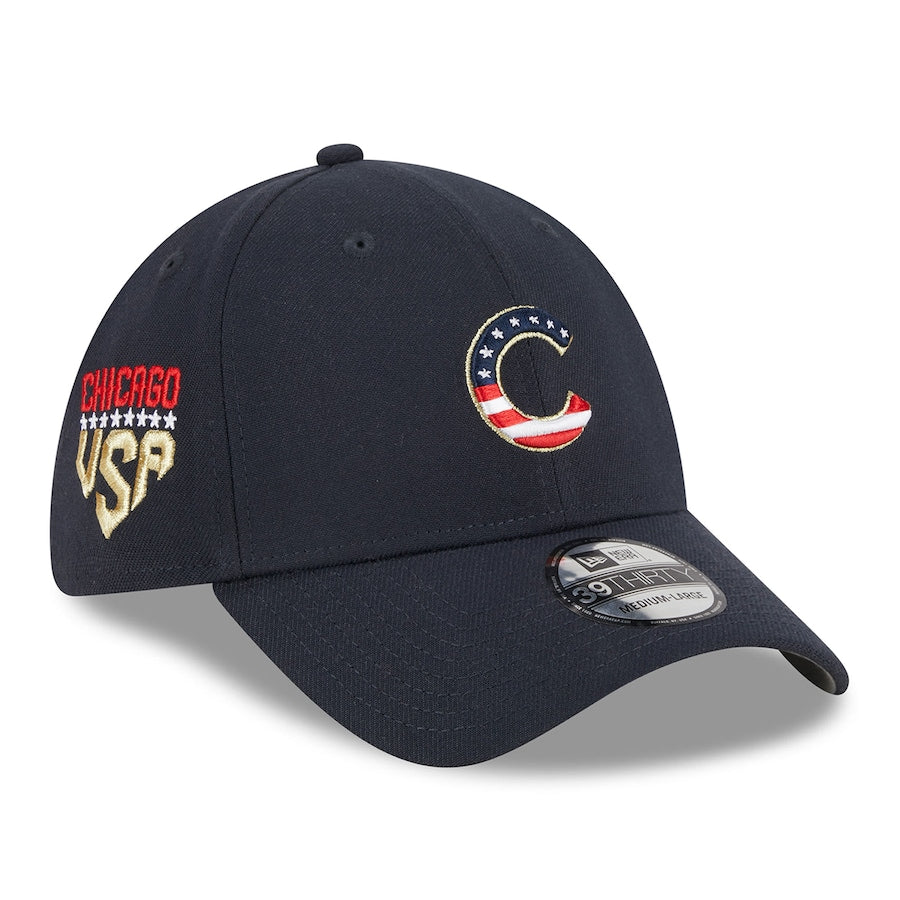 Men's Chicago Cubs New Era Navy 2023 4th of July 39THIRTY Flex Hat