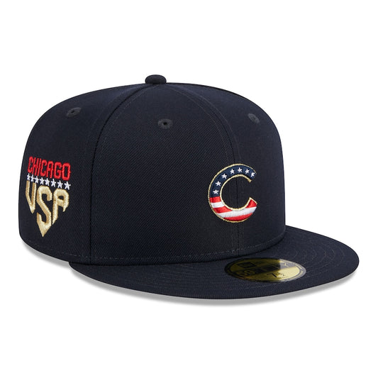 Chicago Cubs 2023 On Field 4th of July Navy 59FIFTY Fitted Hat
