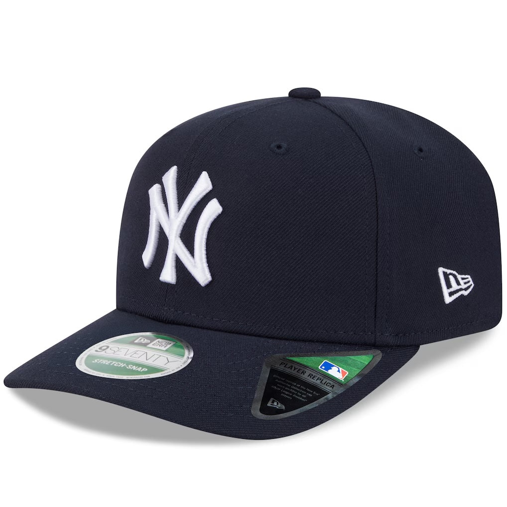 New York Yankes Navy New Era Player Replica 9SEVENTY Stretch Snap Adjustable Hat