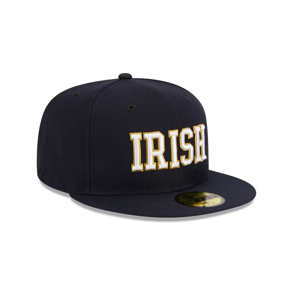 Men's New Era Notre Dame Fighting Irish Navy Script Logo 59FIFTY Fitted Hat