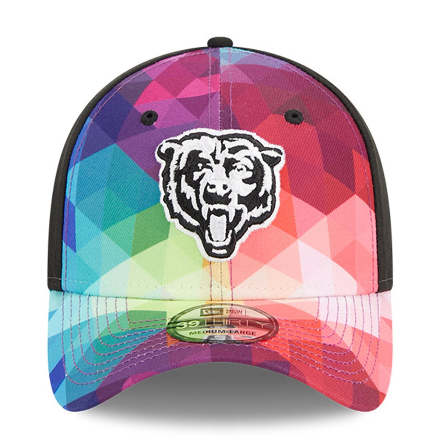 Men's Chicago Bears New Era Pink 2023 NFL Crucial Catch Primary Logo 39THIRTY Flex Hat
