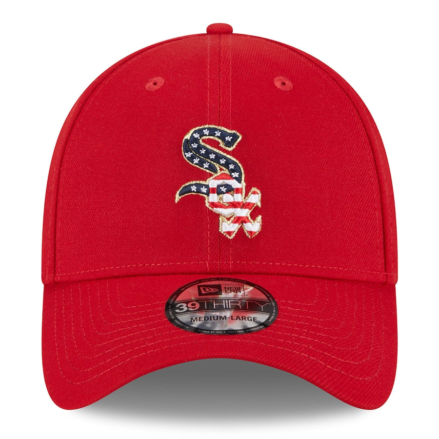 Men's Chicago White Sox New Era Red 2023 4th of July 39THIRTY Flex Hat