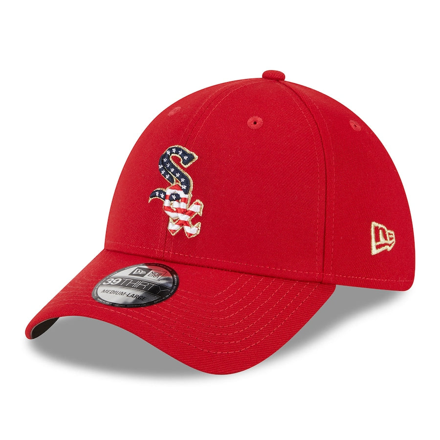 Men's Chicago White Sox New Era Red 2023 4th of July 39THIRTY Flex Hat
