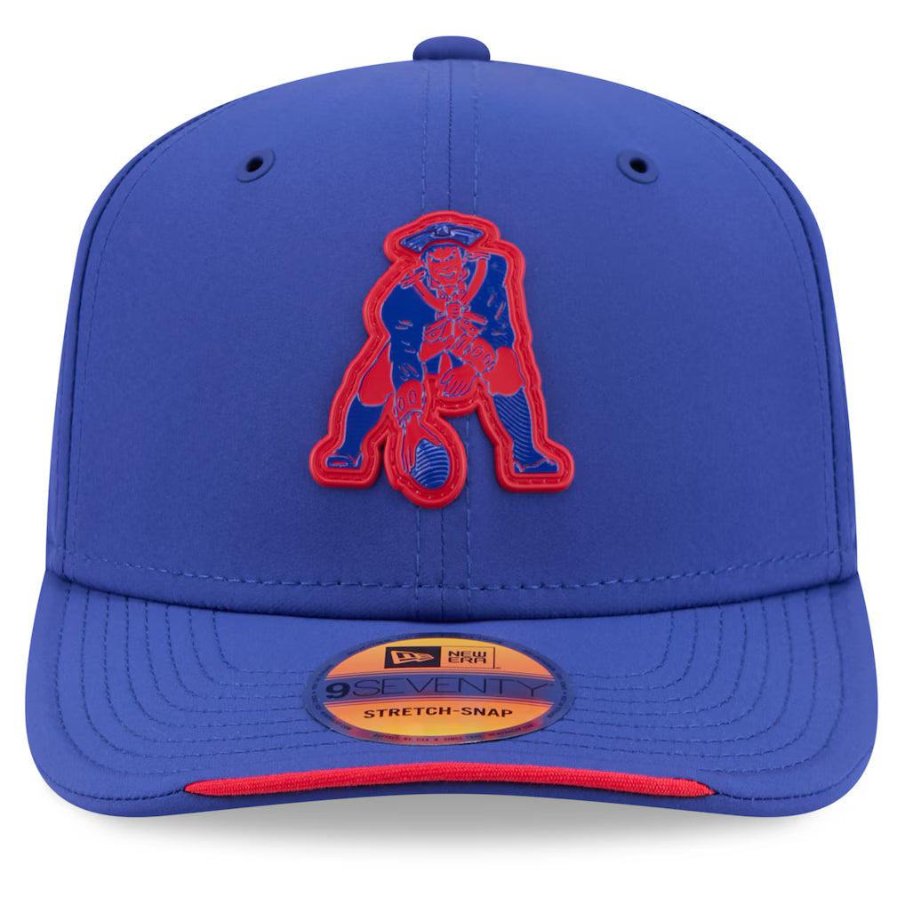 Men's New England Patriots New Era 2026 NFL Sideline 9SEVENTY Throwback Logo Blue Adjustable Hat