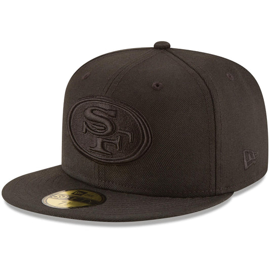 Men's San Francisco 49ers New Era Black On Black 59FIFTY Fitted Hat