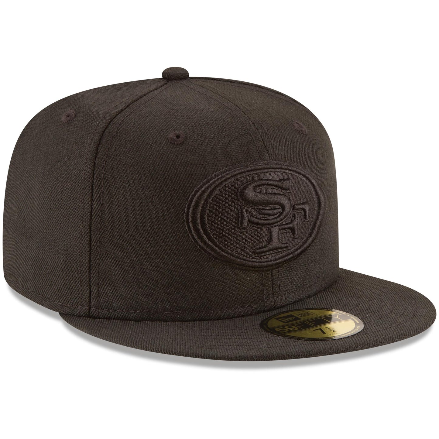 Men's San Francisco 49ers New Era Black On Black 59FIFTY Fitted Hat