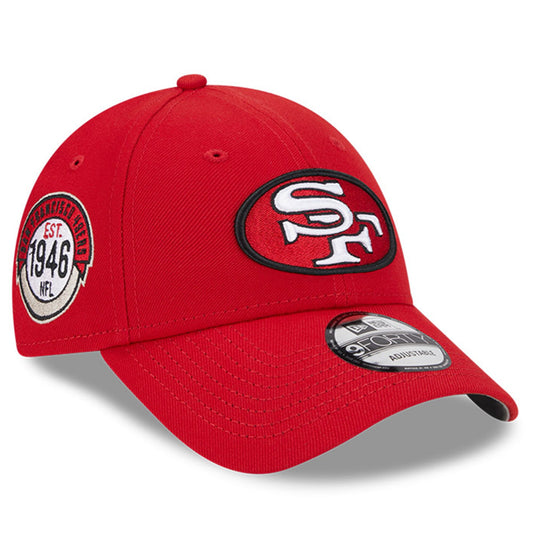 Men's New Era San Francisco 49ers Red 2023 Sideline Historic 9FORTY Adjustable Hat - Pro Jersey Sports