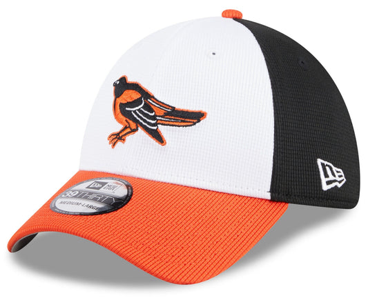 Men's Baltimore Orioles New Era White 2025 Batting Practice 39THIRTY Flex Hat - Pro Jersey Sports