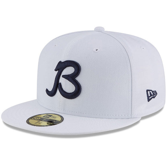 Chicago Bears "B" Logo White New Era 59FIFTY Fitted Hat