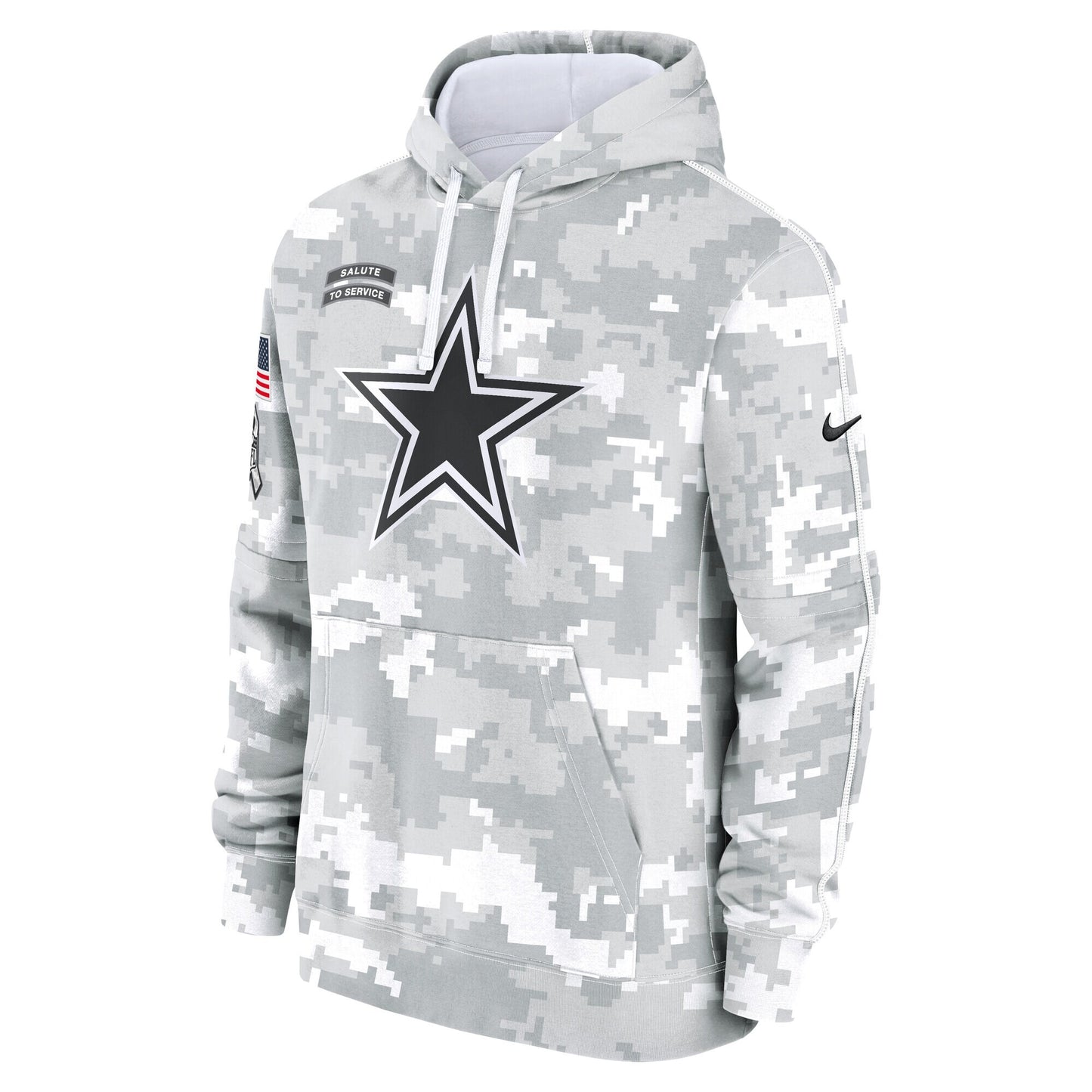 Men's Dallas Cowboys Nike Arctic Camo 2024 Salute to Service Club Fleece Pullover Hoodie