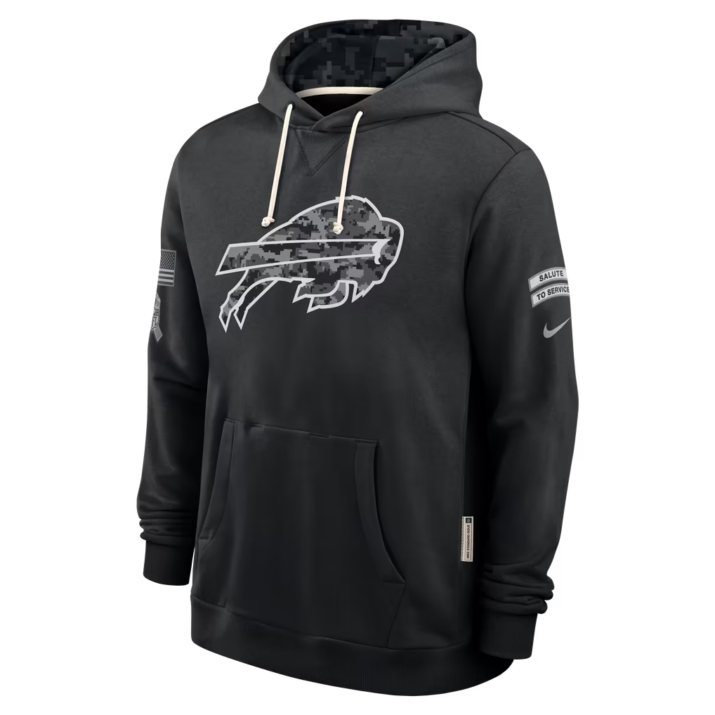 Mens Buffalo Bills Nike 2026 Salute to Service Sideline Dri-FIT Pullover Hoodie - Black
