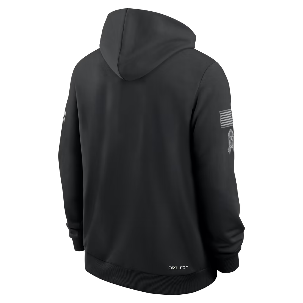 Mens Detroit Lions Nike 2026 Salute to Service Sideline Dri-FIT Pullover Hoodie - Black