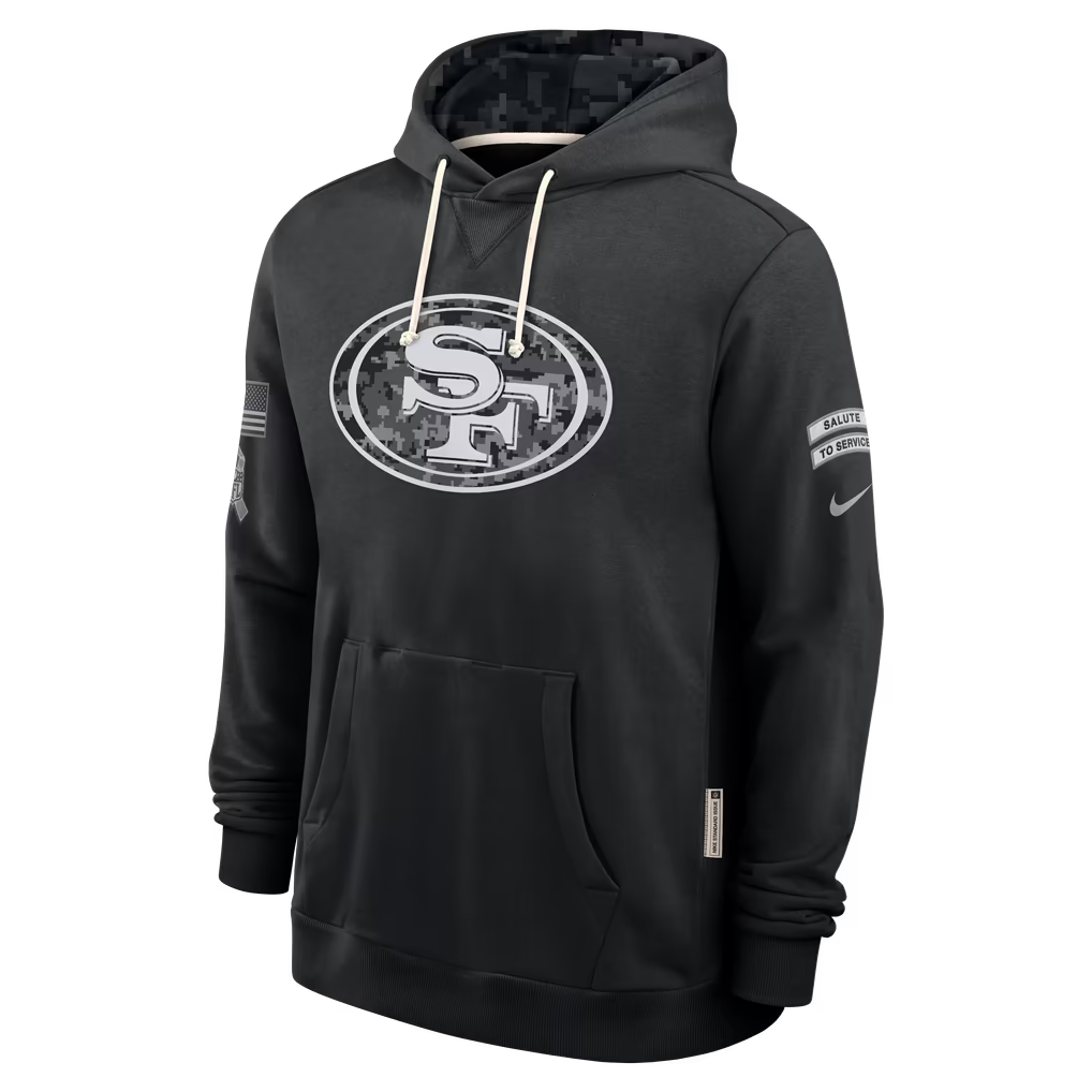 Mens San Francisco 49ers Nike 2026 Salute to Service Sideline Dri-FIT Pullover Hoodie - Black