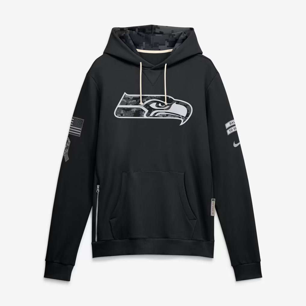 Seattle Seahawks Nike 2026 Salute to Service Sideline Dri-FIT Pullover Hoodie - Black