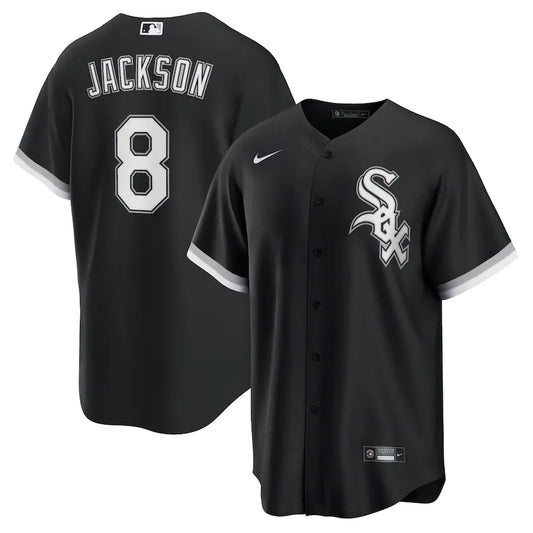 NIKE Men's Bo Jackson Chicago White Sox Black Alternate Premium Stitch Replica Jersey