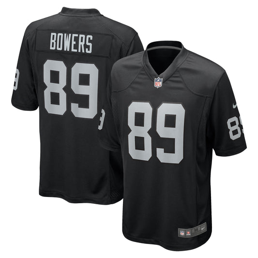 Men's Brock Bowers Las Vegas Raiders Nike Black Replica Game Jersey