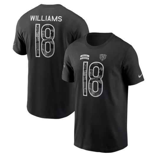 Caleb Williams Chicago Bears Nike 2026 Salute to Service Name & Number T-Shirt