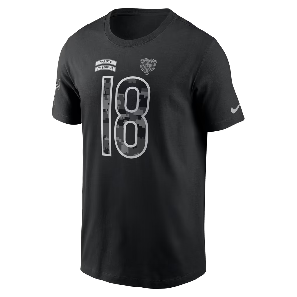 Caleb Williams Chicago Bears Nike 2026 Salute to Service Name & Number T-Shirt