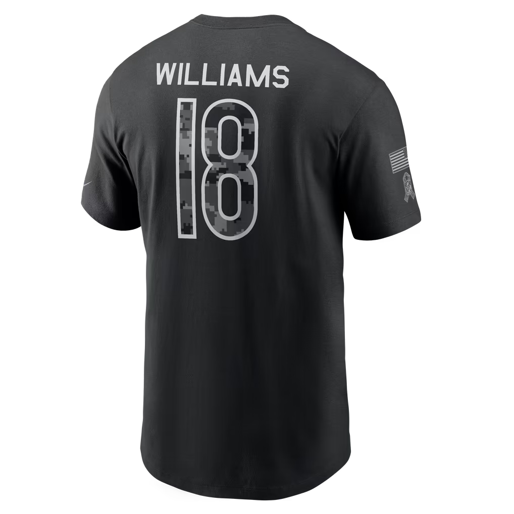 Caleb Williams Chicago Bears Nike 2026 Salute to Service Name & Number T-Shirt