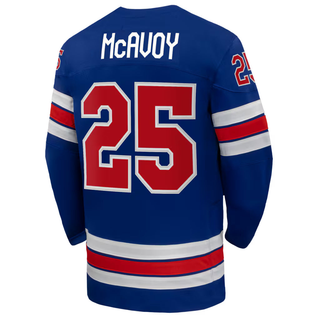 Men's Team USA Hockey Nike Charlie McAvoy #25 Blue Replica Jersey