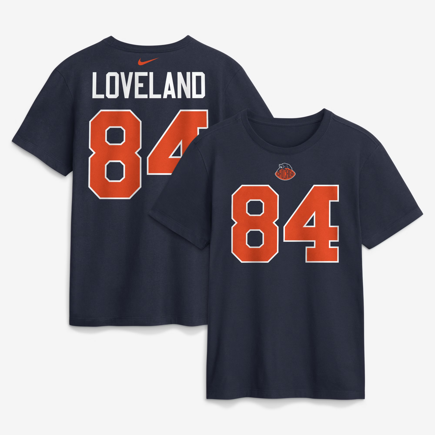 Youth Nike Colston Loveland Chicago Bears 2026 Rivalries Navy Name & Number T-Shirt