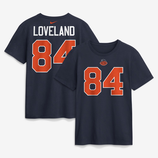 Youth Nike Colston Loveland Chicago Bears 2026 Rivalries Navy Name & Number T-Shirt