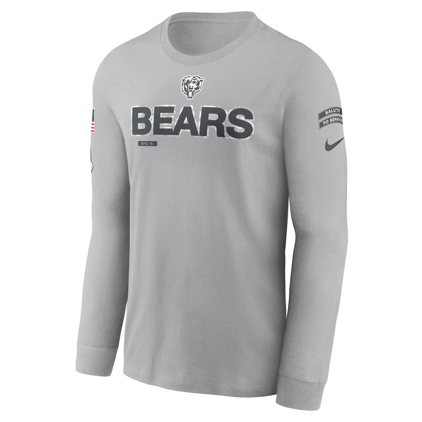 Men's Chicago Bears Nike Gray 2024 Salute To Service Long Sleeve T-Shirt