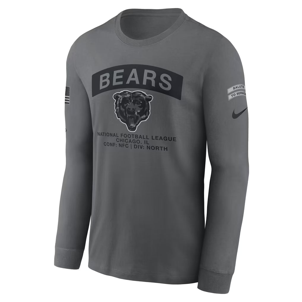 Chicago Bears Nike 2026 Salute to Service Iron Gray Long Sleeve T-Shirt