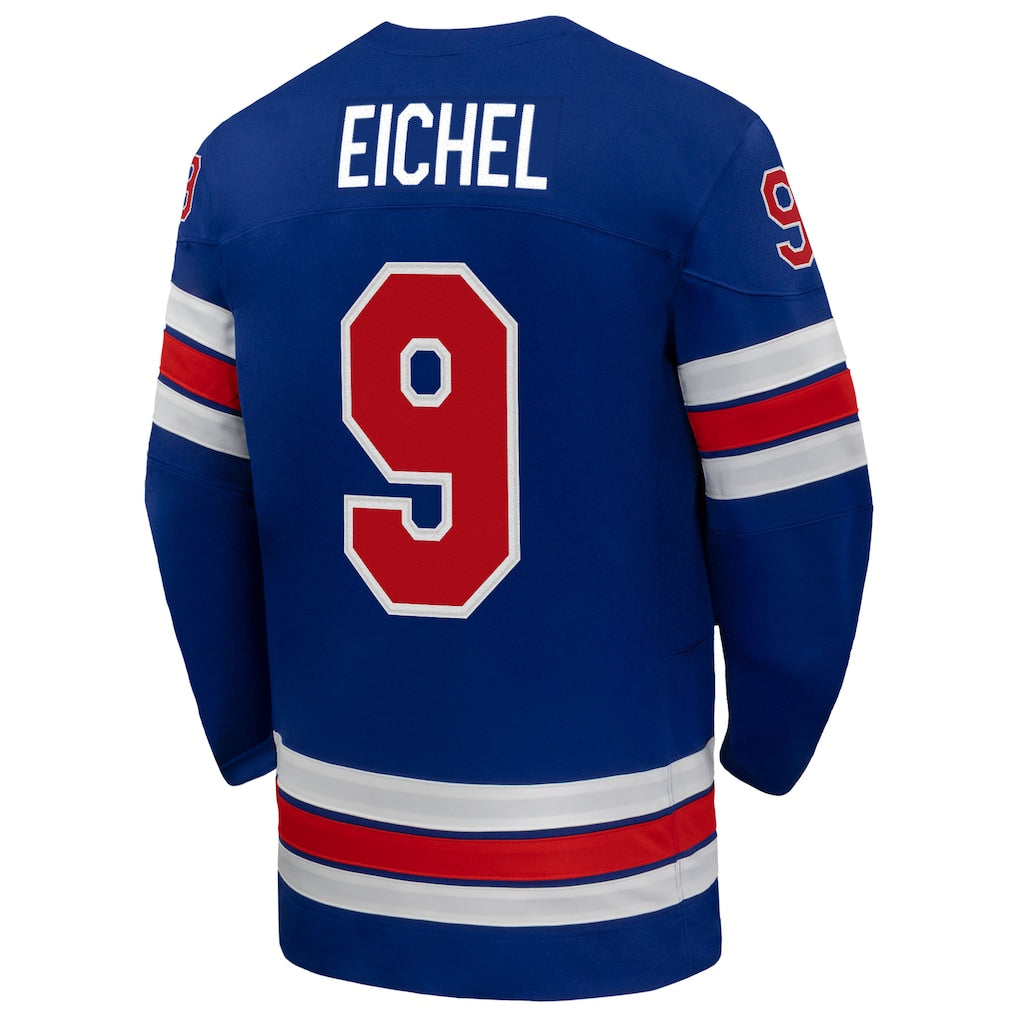 Men's Team USA Hockey Nike Jack Eichel #9 Blue Replica Jersey