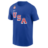 Men's Nike Quinn Hughes Royal USA Hockey 2026 Name & Number T-Shirt - Pro Jersey Sports