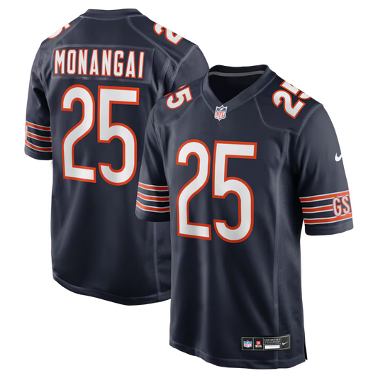 Youth Kyle Monangai Chicago Bears Navy Nike Game Jersey