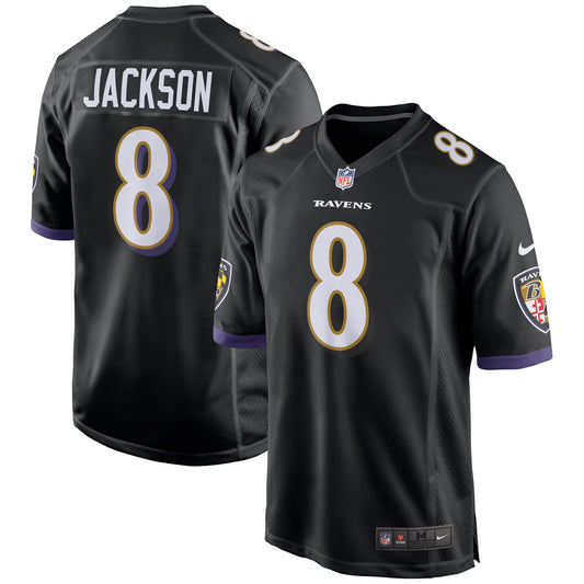 Youth Baltimore Ravens Lamar Jackson Nike Black Alternate Game Jersey