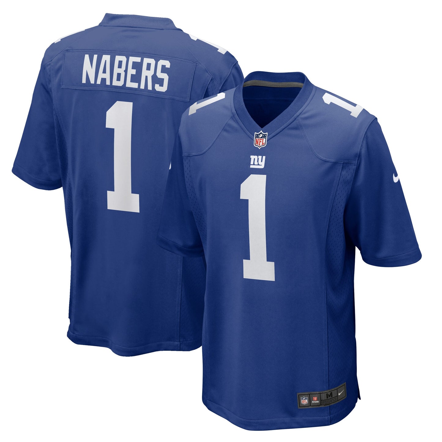 Men's Malik Nabers New York Giants Blue Nike Game Replica Jersey