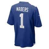 Men's Malik Nabers New York Giants Blue Nike Game Replica Jersey - Pro Jersey Sports