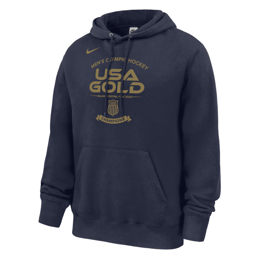 Men's USA Hockey Nike 2026 Winter Olympics Gold Medal Core Hoodie - Navy - Pro Jersey Sports