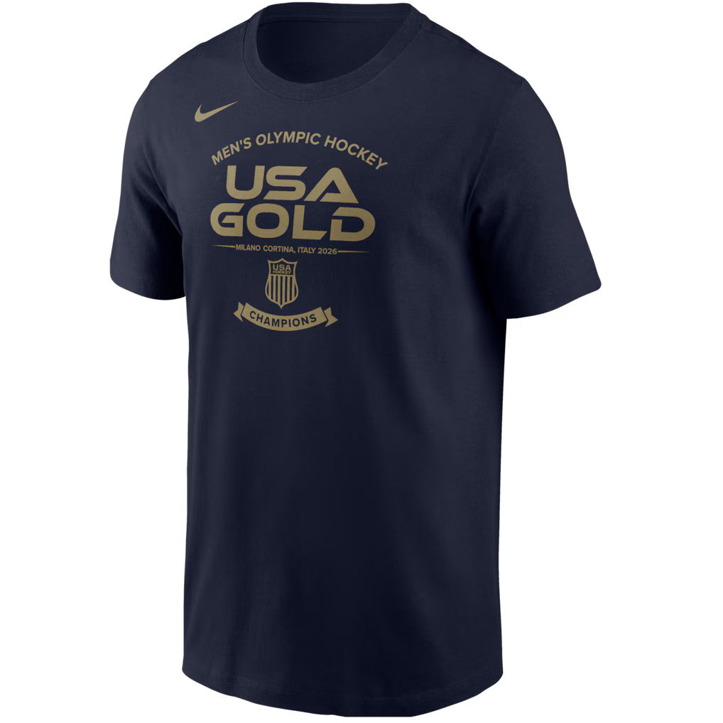 Men's USA Hockey Nike 2026 Winter Olympics Gold Medal Roster T-Shirt - Navy - Pro Jersey Sports