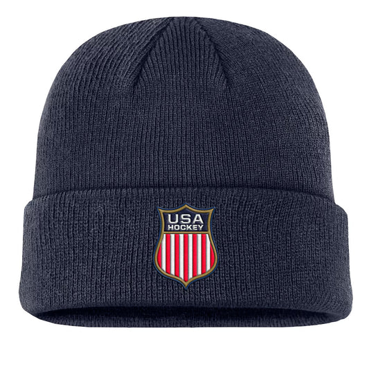 Men’s 2026 USA Hockey Shield Patched Navy Cuffed Knit By Nike