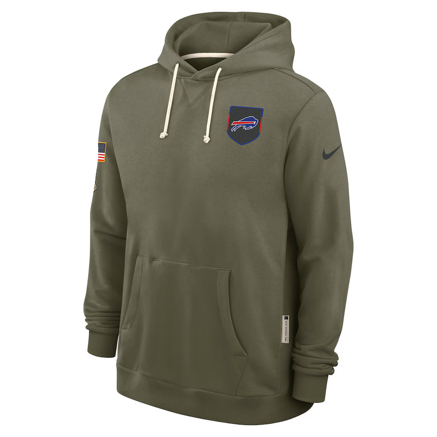 Men's Buffalo Bills Nike Olive Green 2025 Salute To Service Club Pullover Hoodie - Pro Jersey Sports