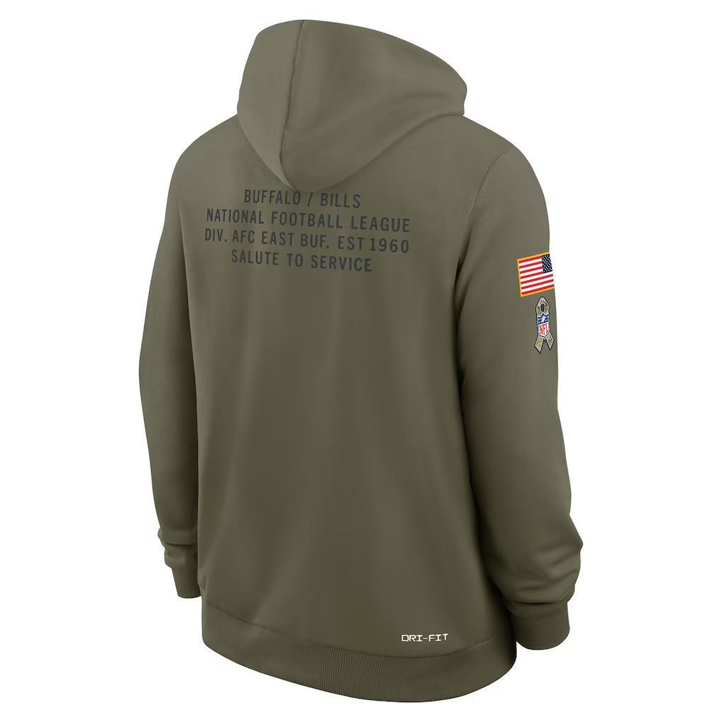 Men's Buffalo Bills Nike Olive Green 2025 Salute To Service Club Pullover Hoodie - Pro Jersey Sports